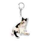 太陽と満月のぽんぽん太陽　ねこ Acrylic Key Chain