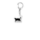 Teatime ティータイムの黒猫は見ていた　ねこ Acrylic Key Chain