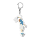 mechaのTennisをする男性　3 Acrylic Key Chain