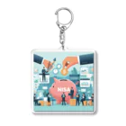 SatokorinのNISAは積立分散投資！ Acrylic Key Chain