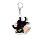 AckeeWolf Art Shopの寝転がるヘソ天ねこ Acrylic Key Chain