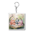 AQUAMETAVERSEの森の中でお茶会をする猫たち Marsa 106 Acrylic Key Chain