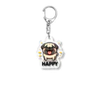 ぷるぱらの【ぱぐのすけ】シリーズ（Happyバージョン） アクリルキーホルダー