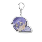 眠い猫と犬の飛び出したいむに君 Acrylic Key Chain