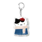 onnelaの冬の白黒ネコさん Acrylic Key Chain