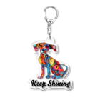 G.O.A.T.designのカラフルな模様を身に纏った犬 Acrylic Key Chain