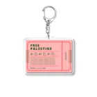 Tokyo feminist galのFREE PALESTINE ticket pink アクリルキーホルダー