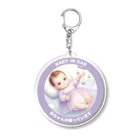 pothossysの「赤ちゃんが載っています」「BABY IN CAR」(紫ベビードレス) Acrylic Key Chain