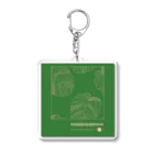 Lutrinaeのモンステラ / Monstera × Music Player Green【四角】 Acrylic Key Chain