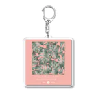 Lutrinaeのモンステラ / Monstera × Music Player Pink【四角】 Acrylic Key Chain