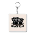 黒パグ🖤Black Pug laboratory🖤のdangerous Pug series アクリルキーホルダー