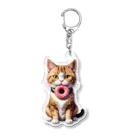 メロンパン猫のドーナツあげるよ Acrylic Key Chain