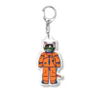 ももでるの宇宙飛行士猫(オレンジ) Acrylic Key Chain