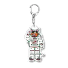 ももでるの宇宙飛行士猫(ホワイト) Acrylic Key Chain