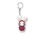 Vasetti_pressの赤パーカーを着ているうさぎちゃん Acrylic Key Chain