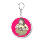 Y-C-PRINT-S-SHOPのネコてんこもり・ガール・キーホルダー Acrylic Key Chain