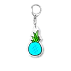 美味しいパインになりたい🍍の未熟な空色パイナップル Acrylic Key Chain