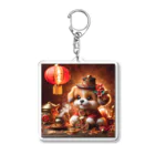 R-mayの金運アップの小型犬の神様 Acrylic Key Chain