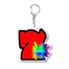 HirockDesignJapanのパチンコ、パチスロTシャツ＠赤７図柄 Acrylic Key Chain