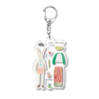 mimi and memeの青い目うさぎのクローゼット Acrylic Key Chain