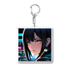 近未来美少女「オッドアイ」の近未来美少女「アスカ」 Acrylic Key Chain