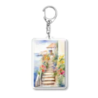 Melvilleの花のある階段（Staircase with flowers） Acrylic Key Chain