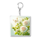 Rパンダ屋の「白薔薇」グッズ Acrylic Key Chain