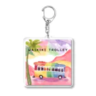 ハワイライフのWAIKIKI TROLLEY アクリルキーホルダー