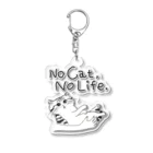 TomoshibiのNo Cat, No Life.  抱っこ猫 アクリルキーホルダー