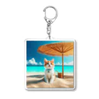 猫と紡ぐ物語の南国の海で一時のバカンスを楽しむ Acrylic Key Chain