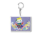 DEKO-BOKOの白ねこきつね Acrylic Key Chain