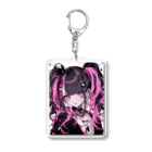 ぴよ♡のピンク髪女の子 Acrylic Key Chain