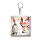 AtelierY2の狐面と兎 Acrylic Key Chain