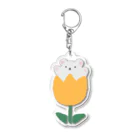 机上の空想ペットショップのチューリップシロクマくん Acrylic Key Chain