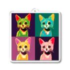 カレー屋　月夜のライオンのよつごねこ Acrylic Key Chain