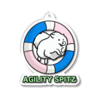 ehime@けだま&もち＆すみのAGILITY SPITZ「ぴょ〜んと飛ぶよ」 Acrylic Key Chain