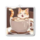 カプチーノ猫🐱のカプチーノ猫 アクリルキーホルダー