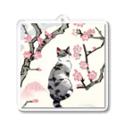 やさぐれちゃんの春の花と猫 Acrylic Key Chain