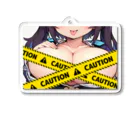 umj-kのcautionガール001 Acrylic Key Chain