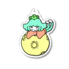 ふたば月@SUZURI支店の月を抱く猫麻呂 Acrylic Key Chain