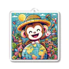 アニマルキャラクターショップのhappiness monkey アクリルキーホルダー