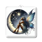 風光と妖精の月　星　妖精 1 Acrylic Key Chain
