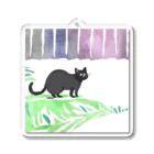 ta-ya_sのなんか抜けてる黒猫 Acrylic Key Chain