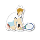 mechaのTennisをする男性　4 Acrylic Key Chain