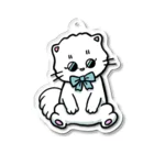 お砂糖と白い猫　creamy catのおすわりメルちゃん Acrylic Key Chain