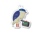 curly_mads online storeのBlue Beret Bird Acrylic Key Chain