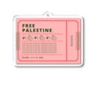 Tokyo feminist galのFREE PALESTINE ticket pink アクリルキーホルダー