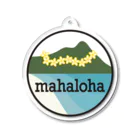 mahaloha808のmahaloha 丸ロゴ Acrylic Key Chain