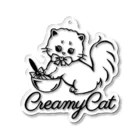 お砂糖と白い猫　creamy catのcreamy catの白猫ちゃん Acrylic Key Chain