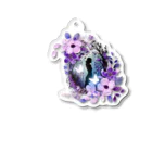 Mellow-Skyの紫の花と影 Acrylic Key Chain